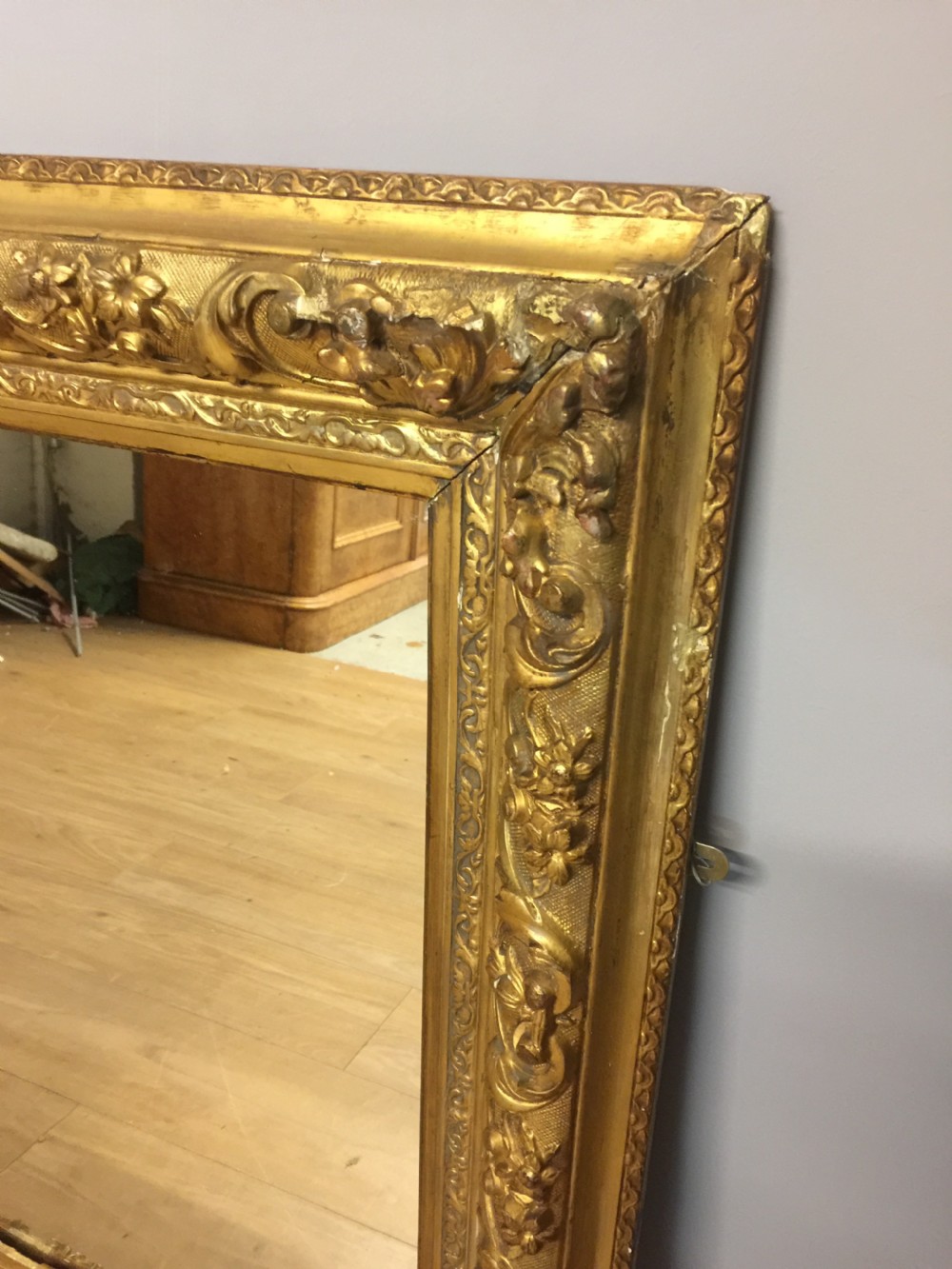 Nineteenth century large gilt framed mirror  View II