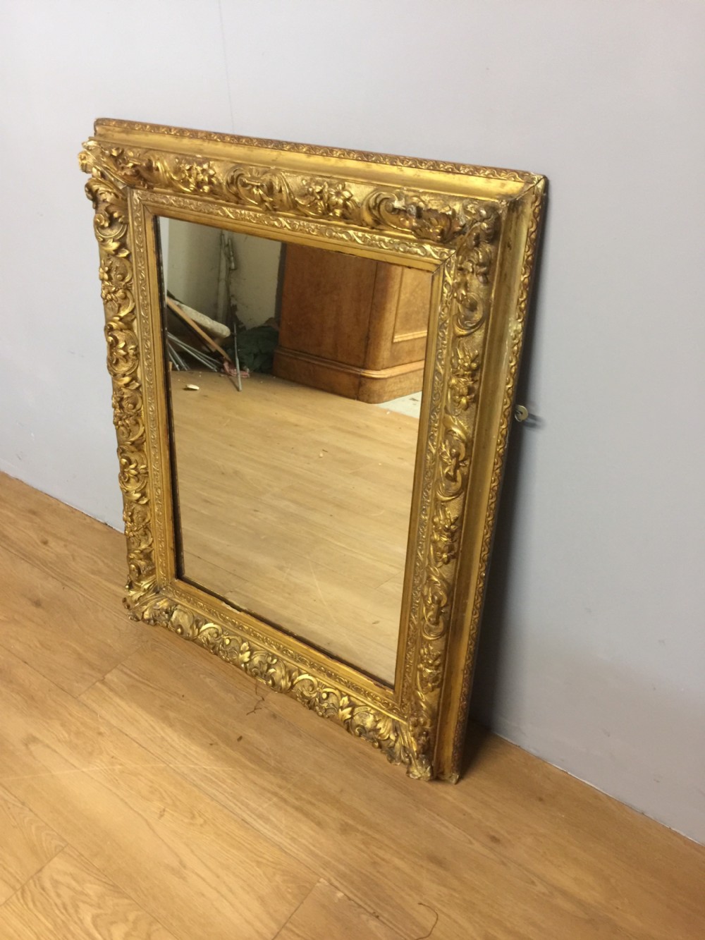 Nineteenth century large gilt framed mirror  View III