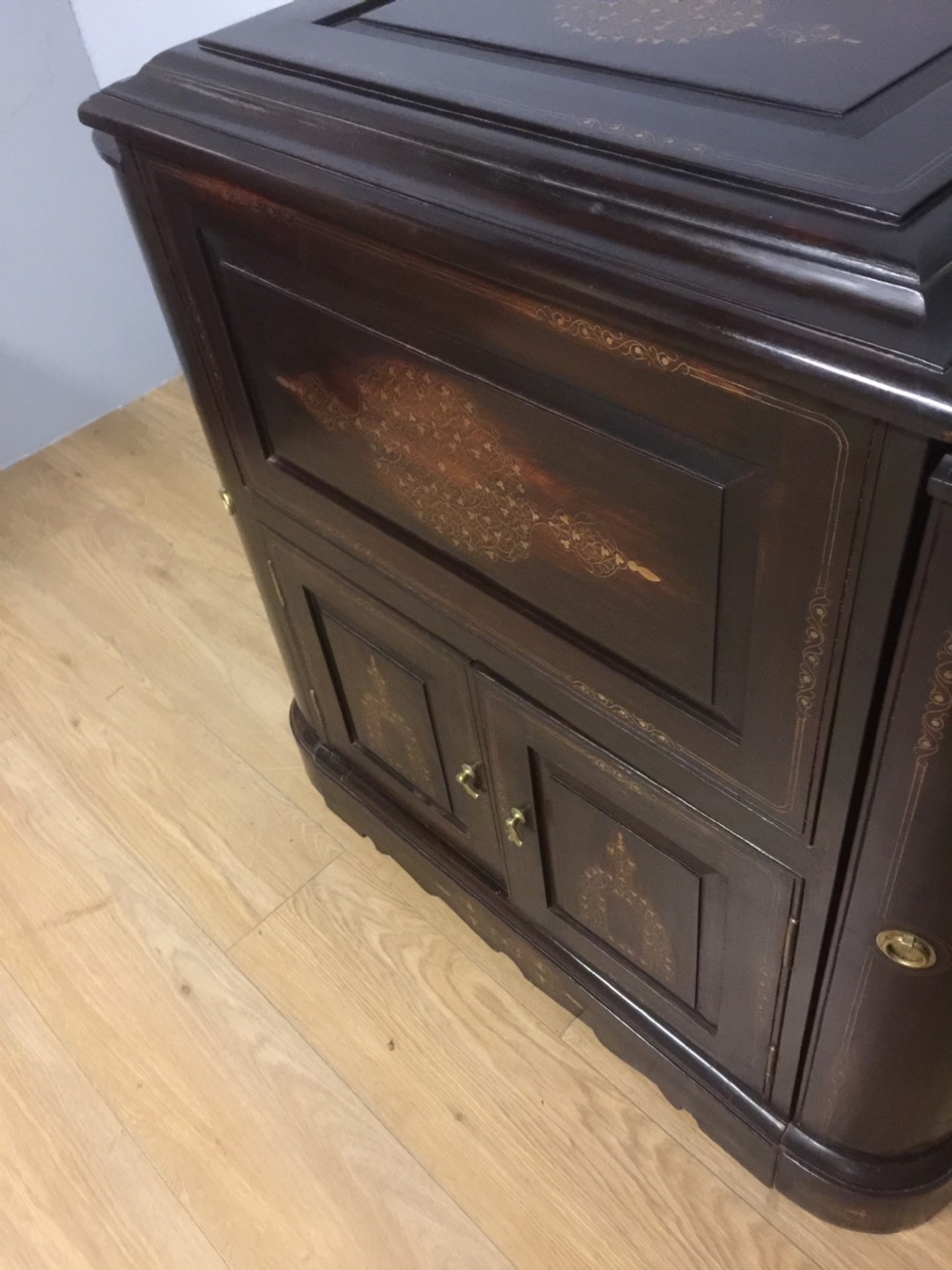 Cocktail cabinet with brass inlay Anglo Indian  View III
