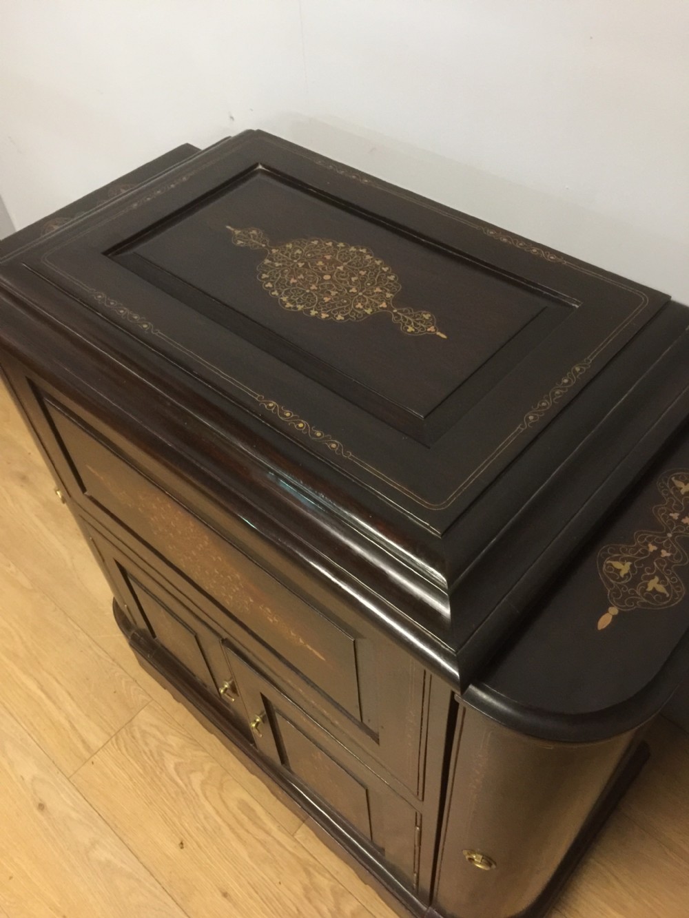 Cocktail cabinet with brass inlay Anglo Indian  View IV