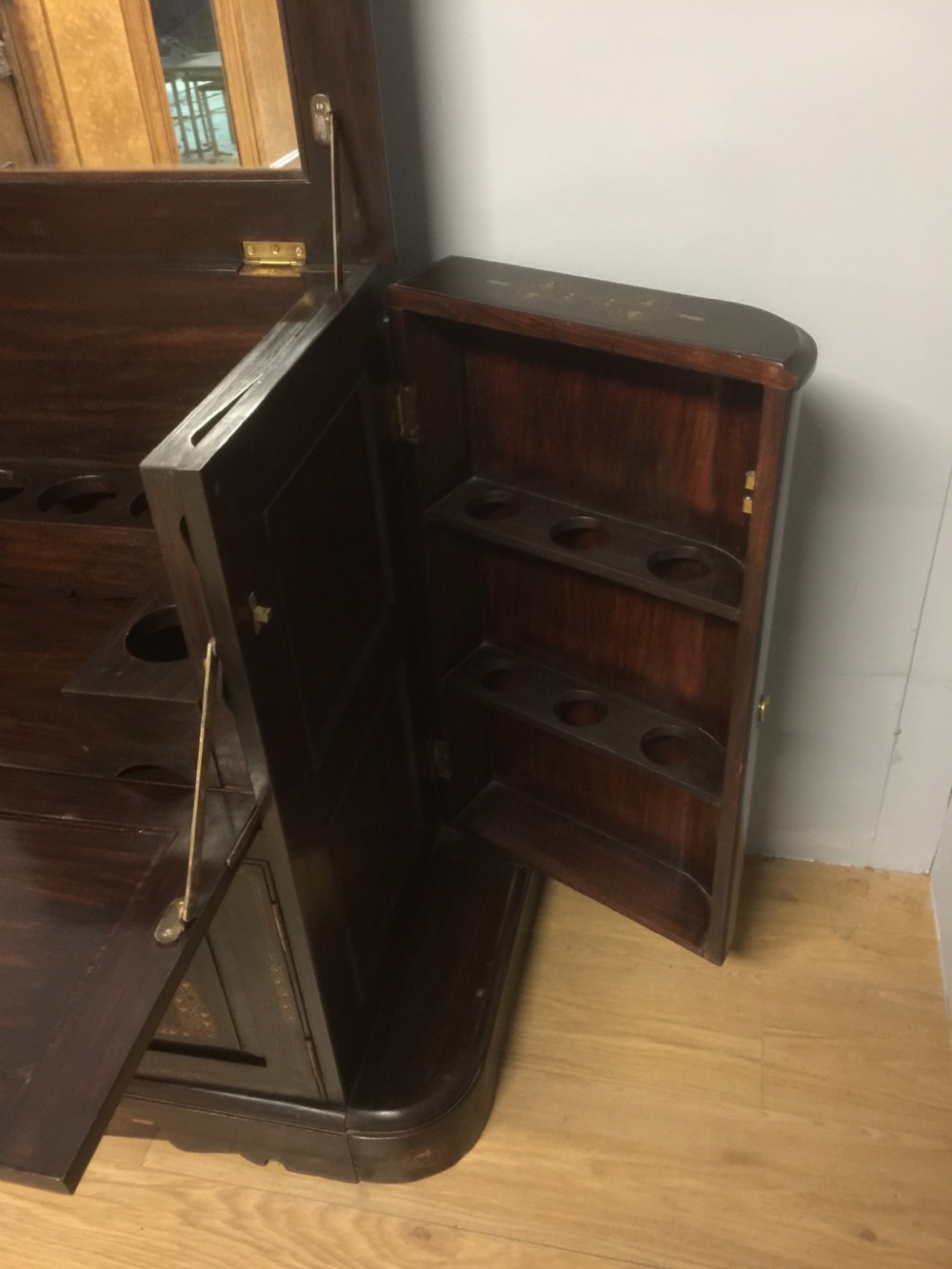 Cocktail cabinet with brass inlay Anglo Indian  View VI