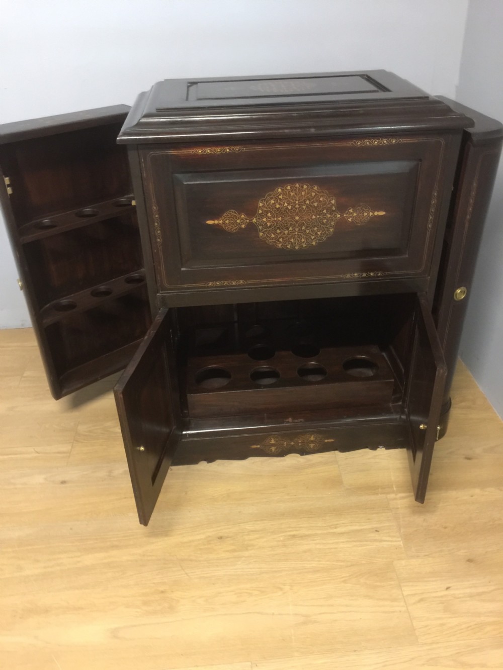 Cocktail cabinet with brass inlay Anglo Indian  View IX