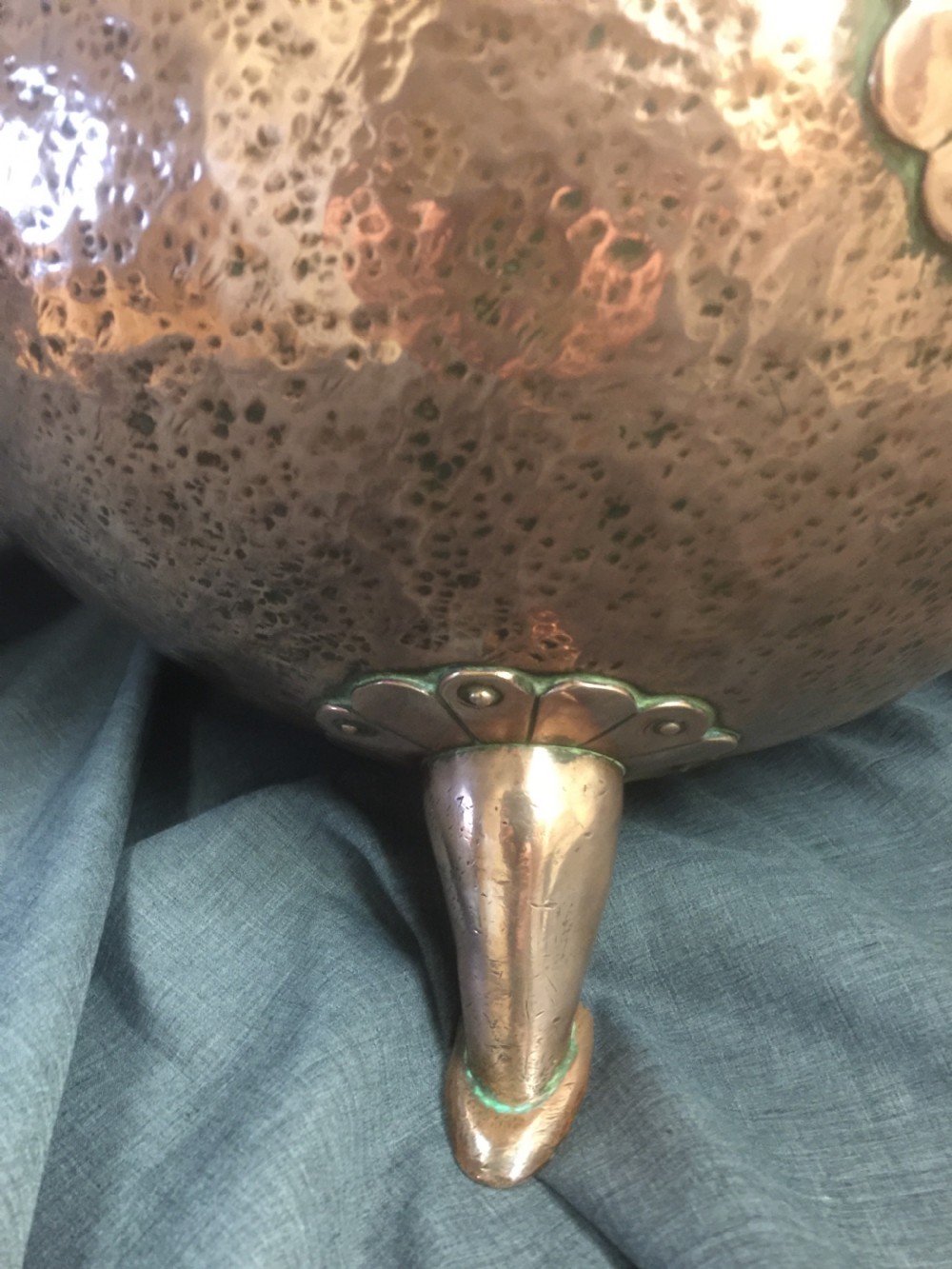 Late nineteenth century arts and crafts copper coal scuttle View III
