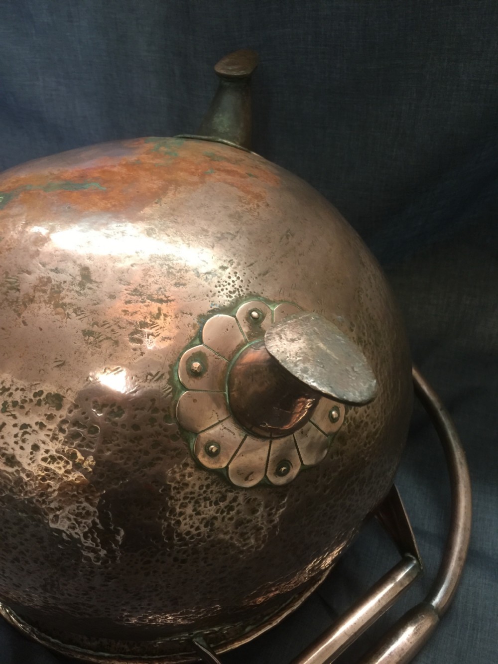 Late nineteenth century arts and crafts copper coal scuttle View VII