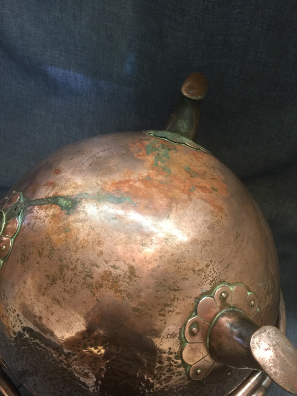 Late nineteenth century arts and crafts copper coal scuttle View VIII