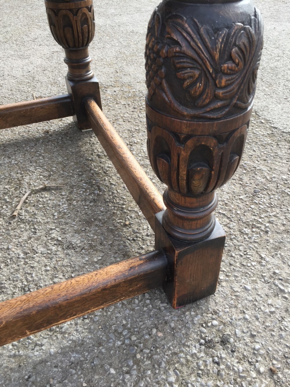 Solid Oak Jacobean style refectory table  View VI