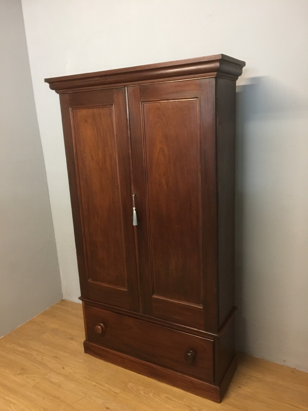 Nineteenth century mahogany house keepers cupboard View II