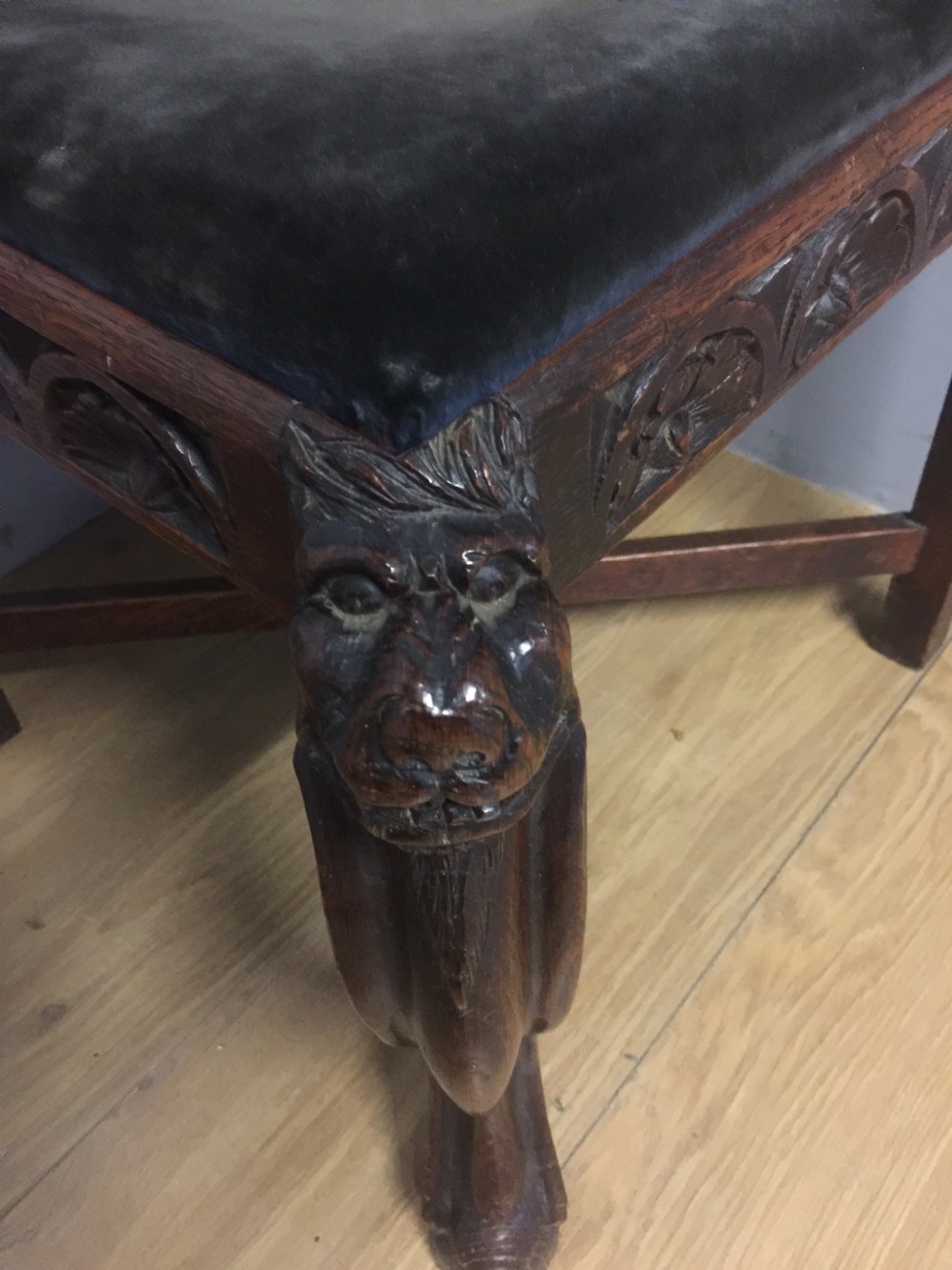 Nineteenth century carved oak corner chair  View VIII