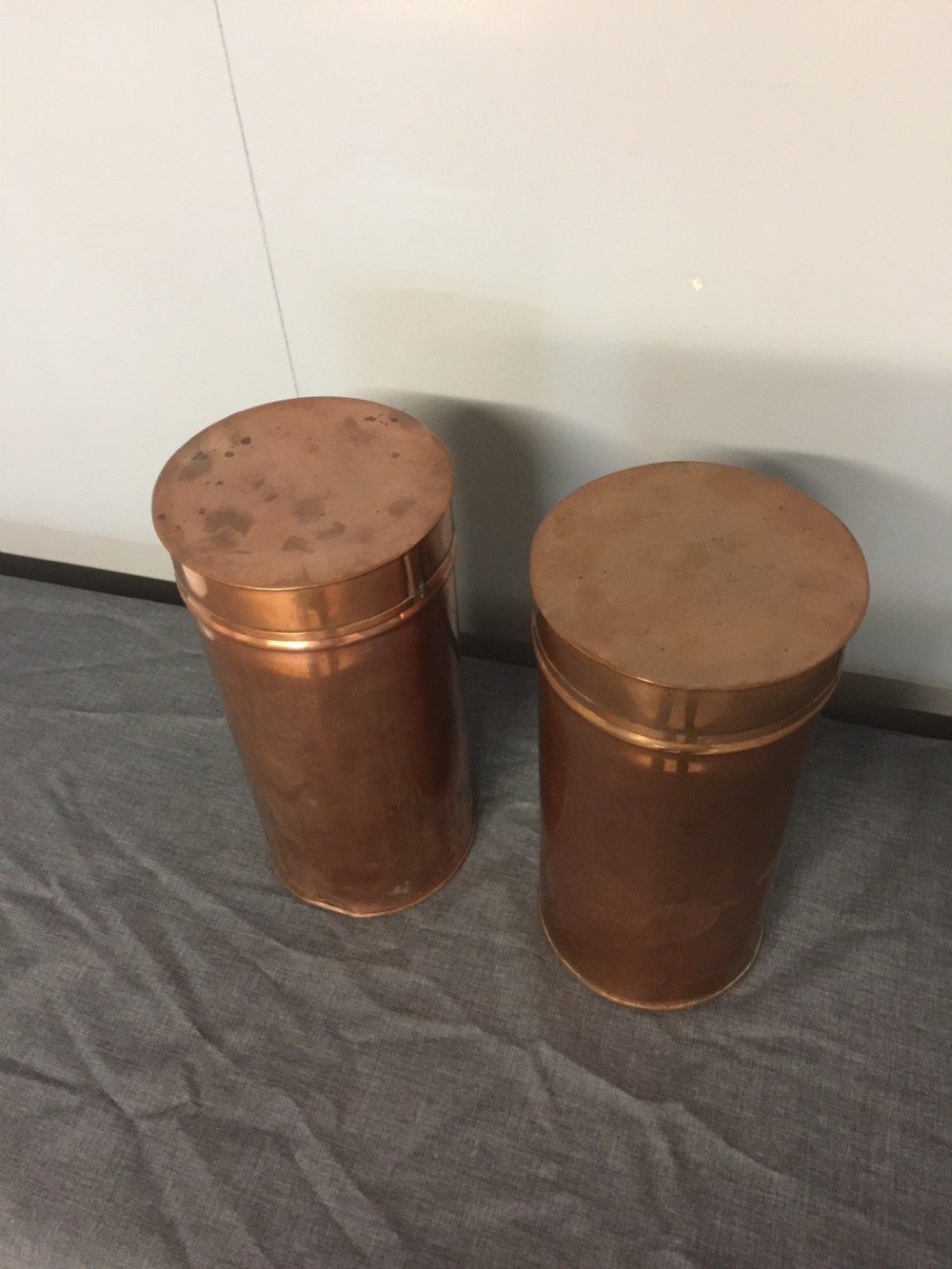 Pair of nineteenth century copper food warmers View II