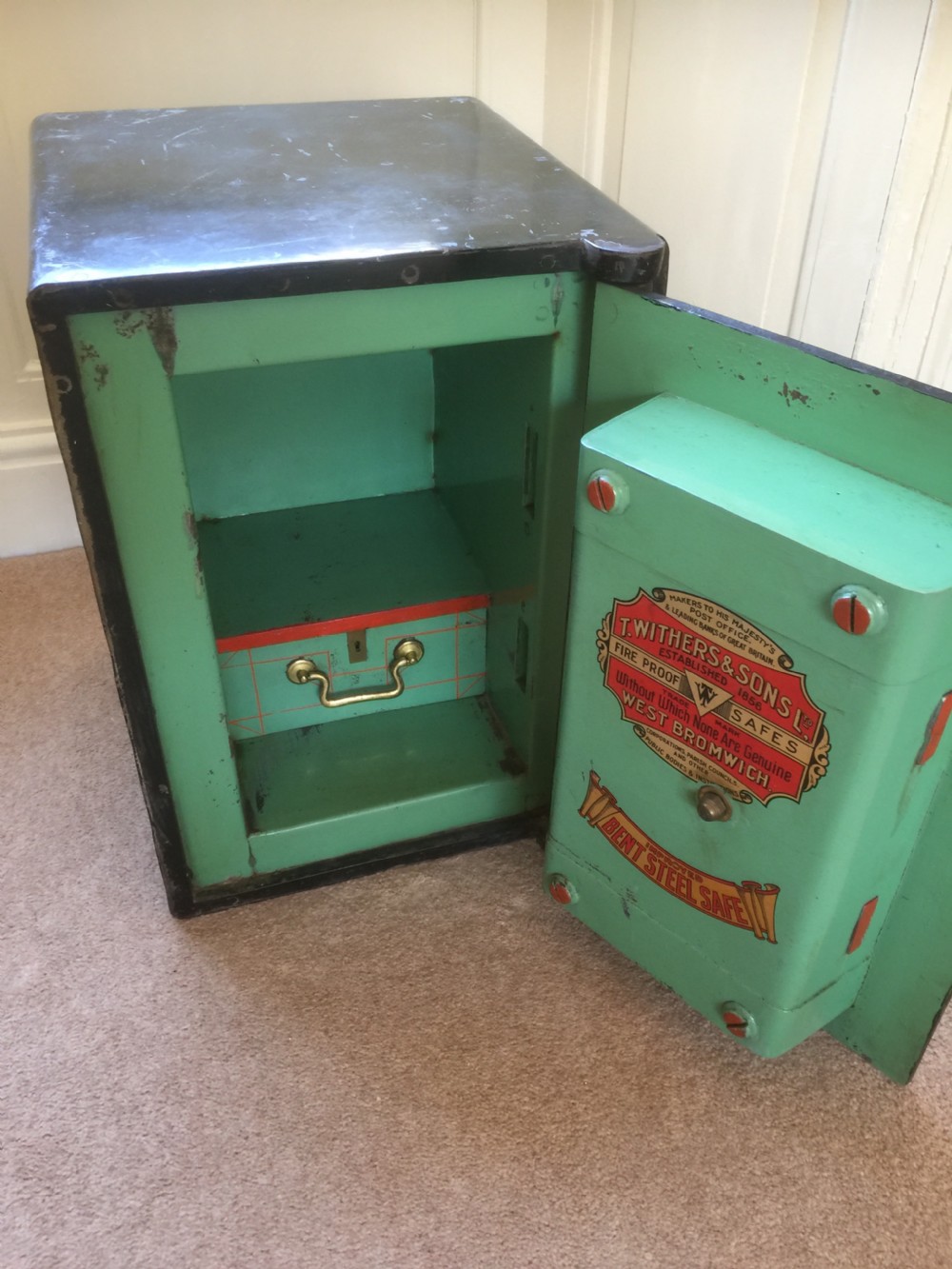Antique safe by Withers of West Bromwich in original condition  View IV