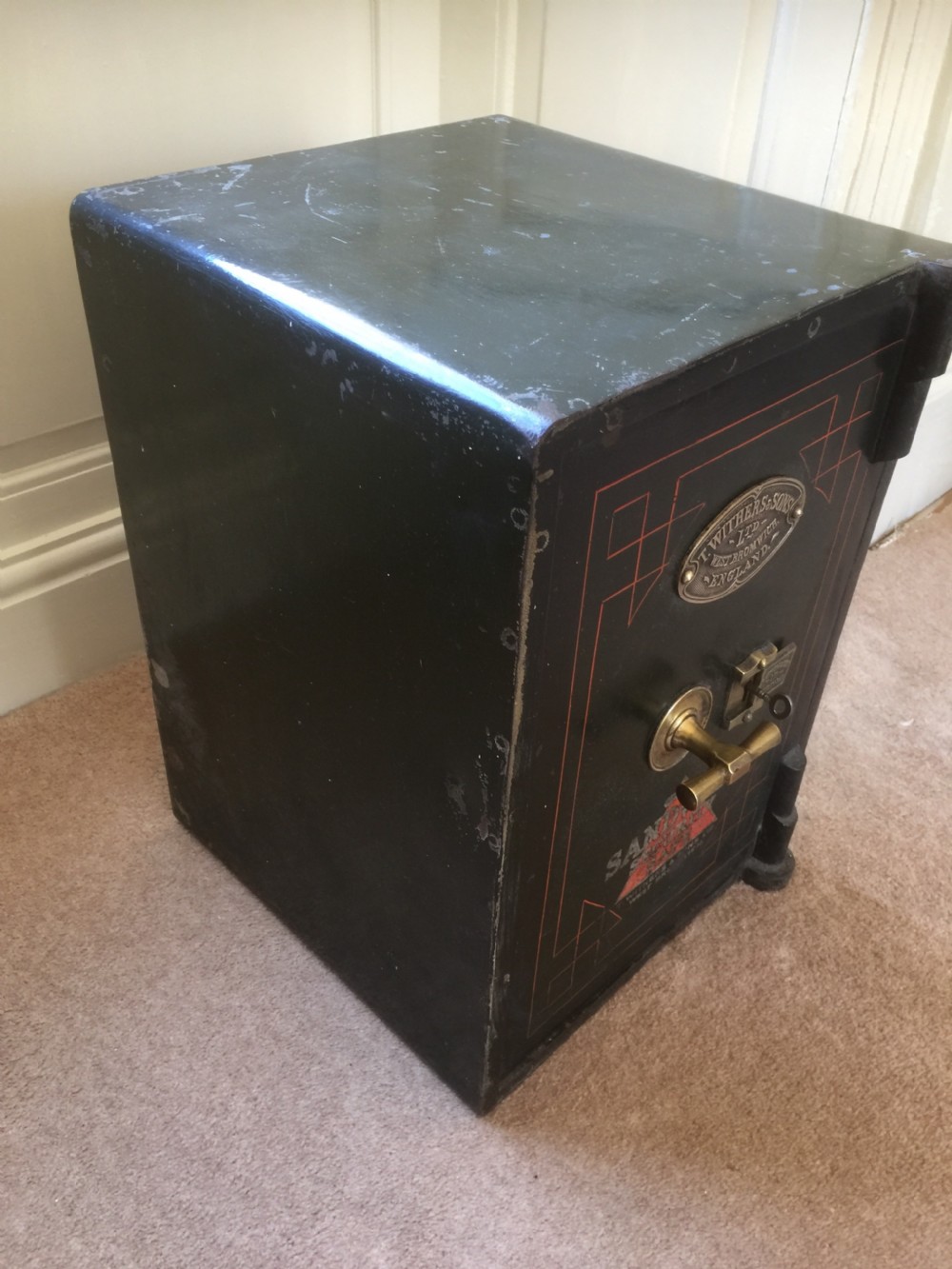 Antique safe by Withers of West Bromwich in original condition  View V