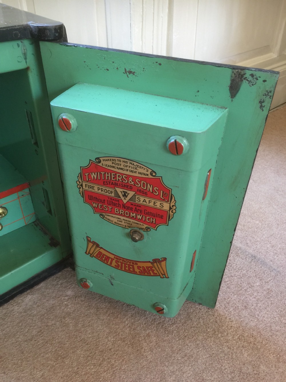 Antique safe by Withers of West Bromwich in original condition  View VI