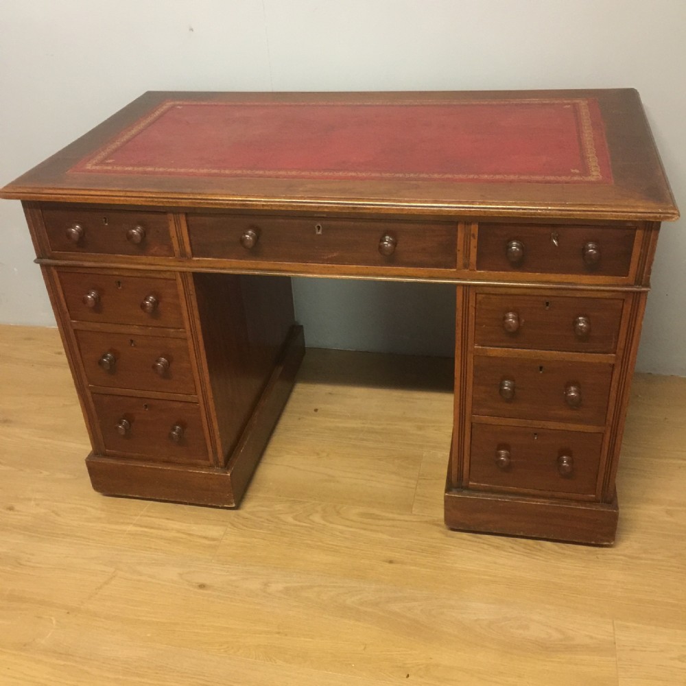Nineteenth century mahogany twin pedestal desk 