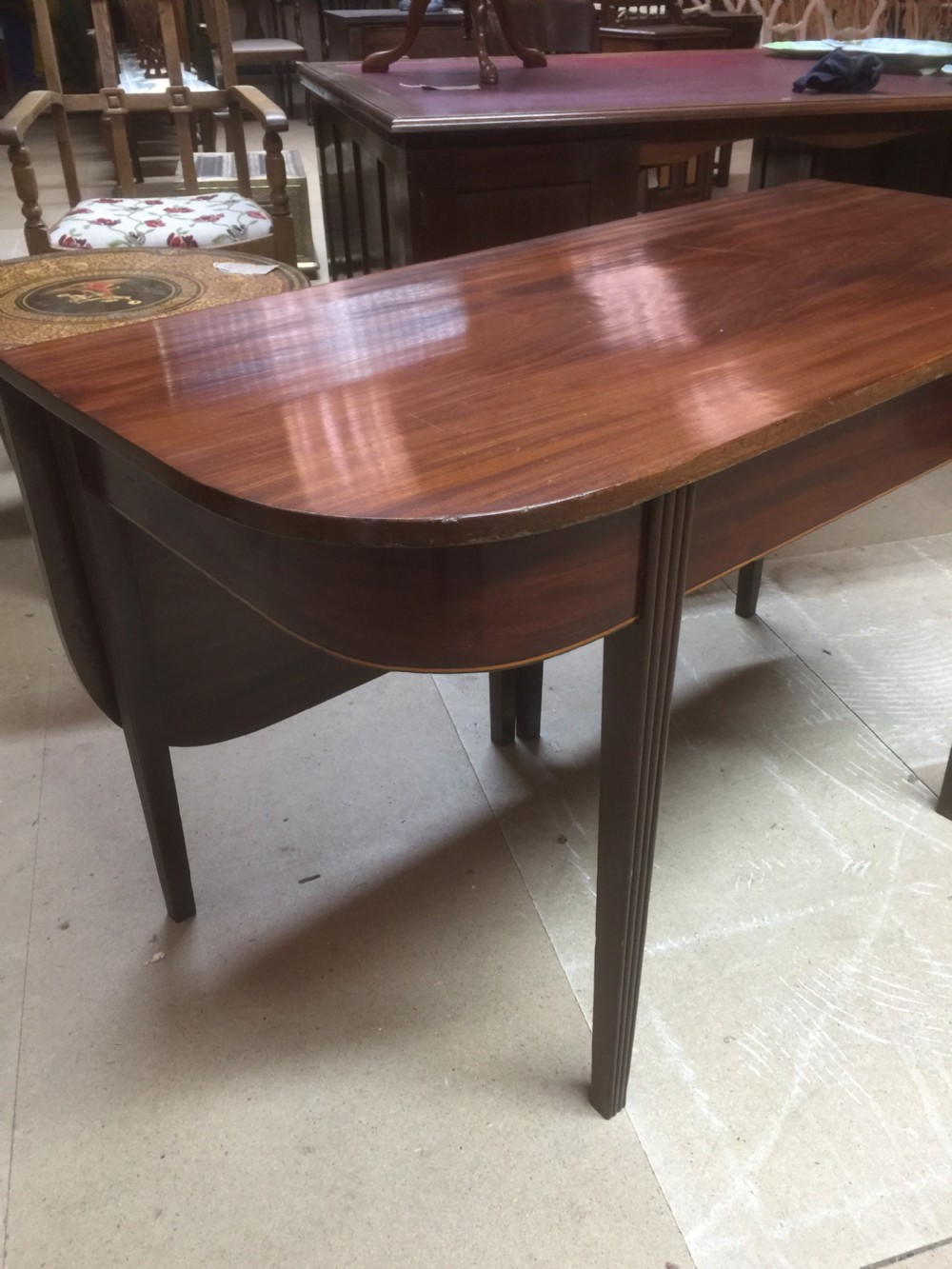 Georgian Mahogany drop leaf dining table  View II