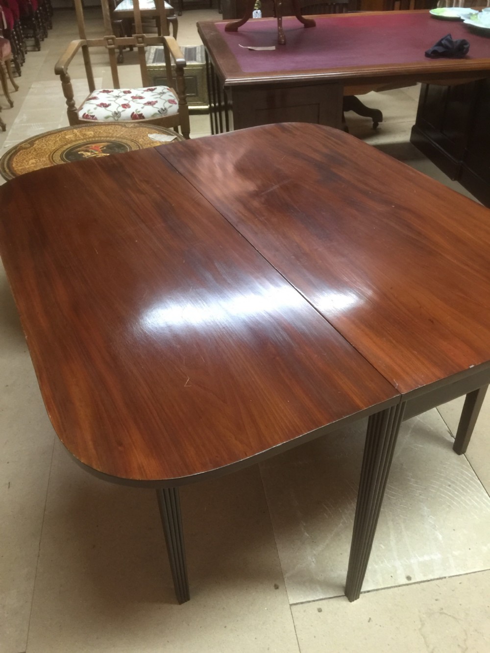 Georgian Mahogany drop leaf dining table  View VII