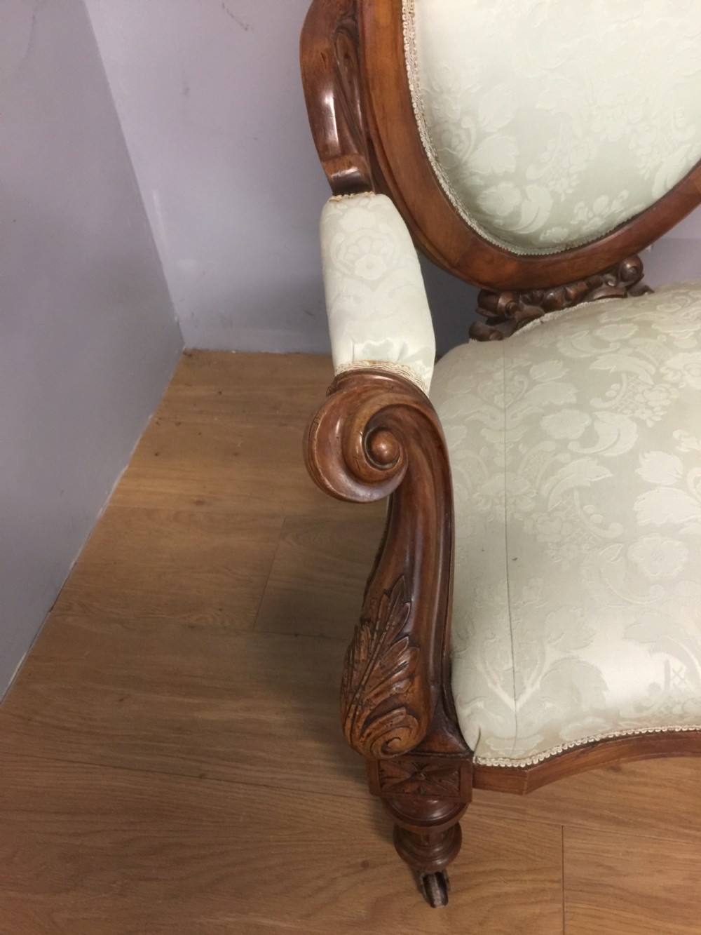Nineteenth century carved walnut framed sofa  View VII
