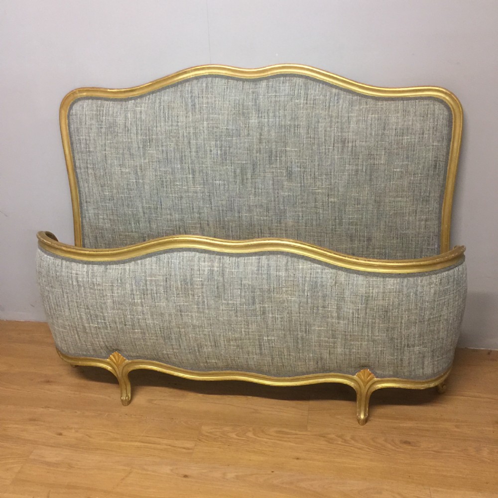 French Corbeille king size gilded bed 