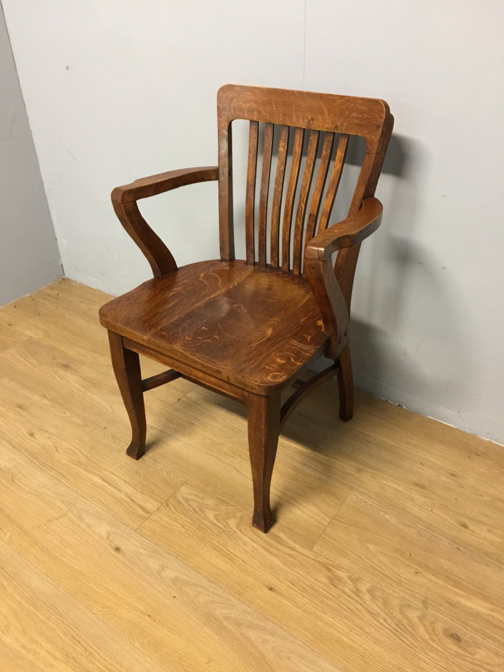 Art Deco solid oak desk chair  View II