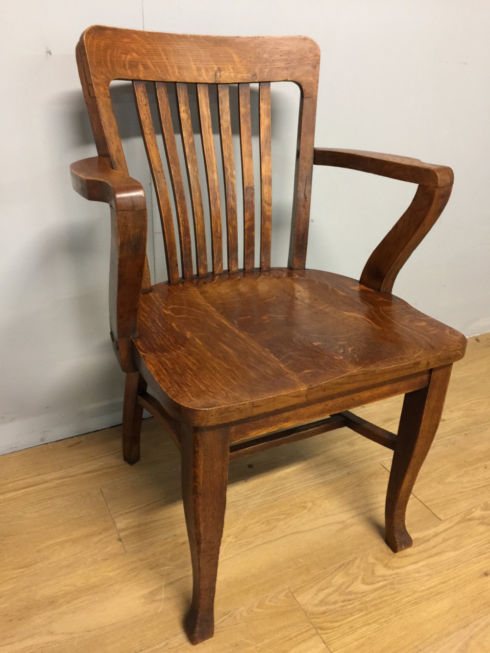 Art Deco solid oak desk chair  View III