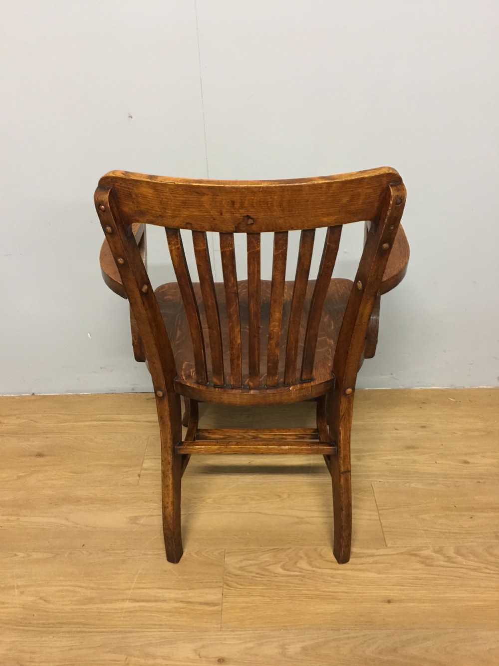 Art Deco solid oak desk chair  View IX