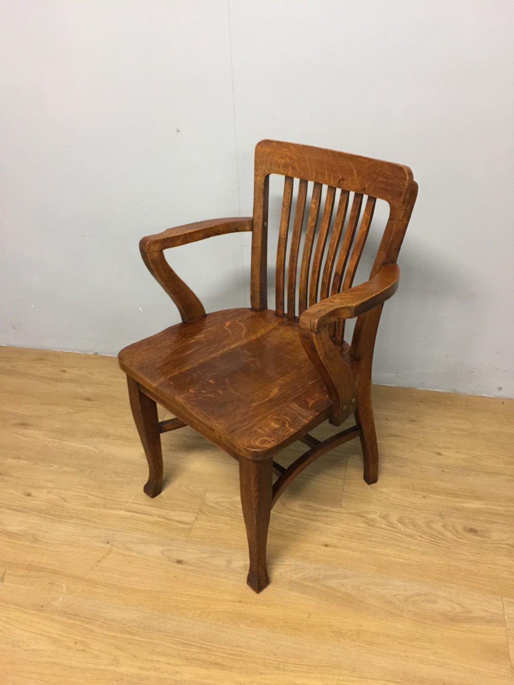 Art Deco solid oak desk chair  View XI