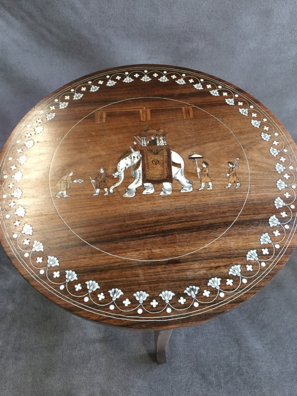 Anglo Indian circular inlaid lamp table  View IV