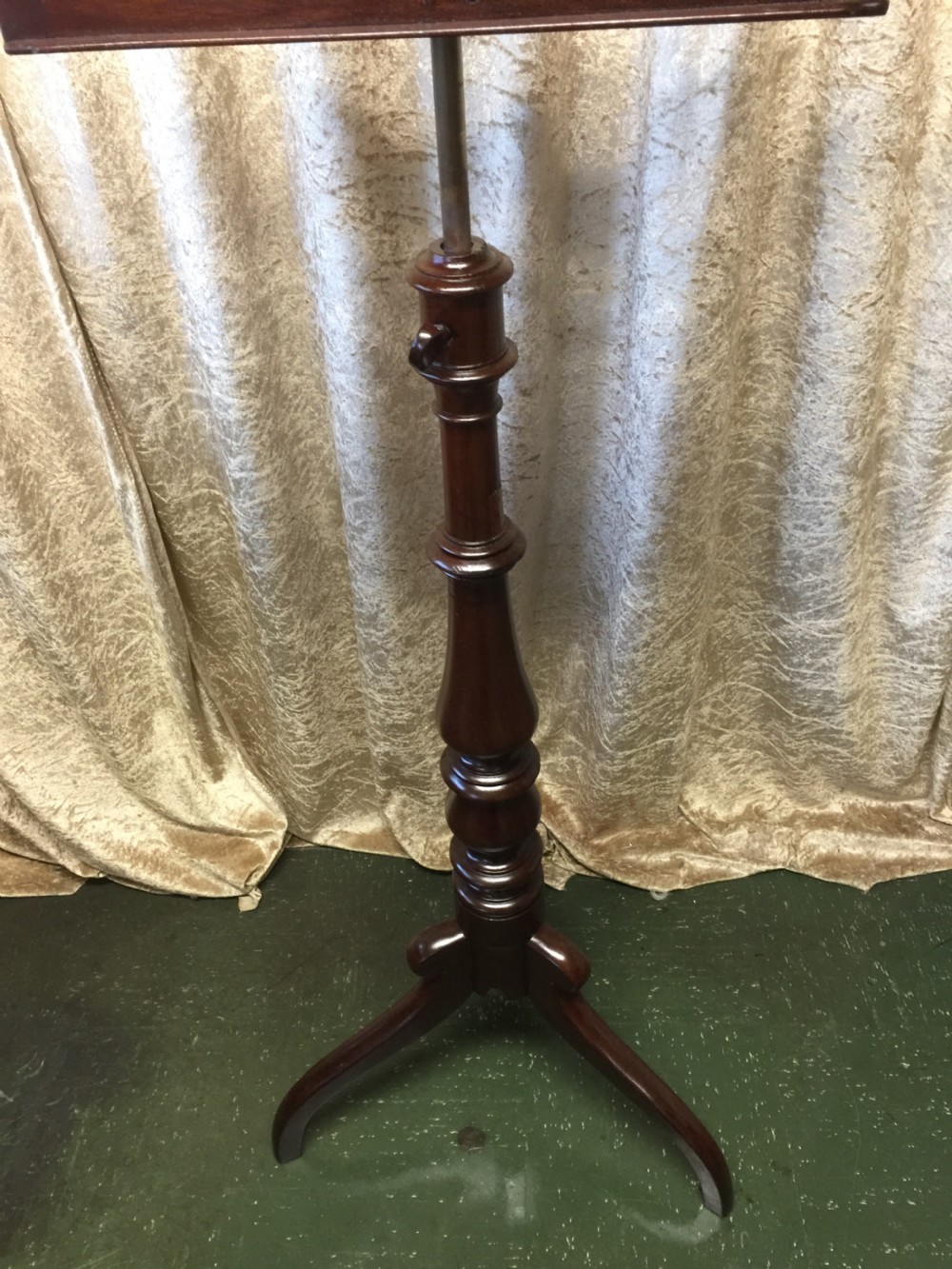 Nineteenth century mahogany adjustable two sided music stand  View XI