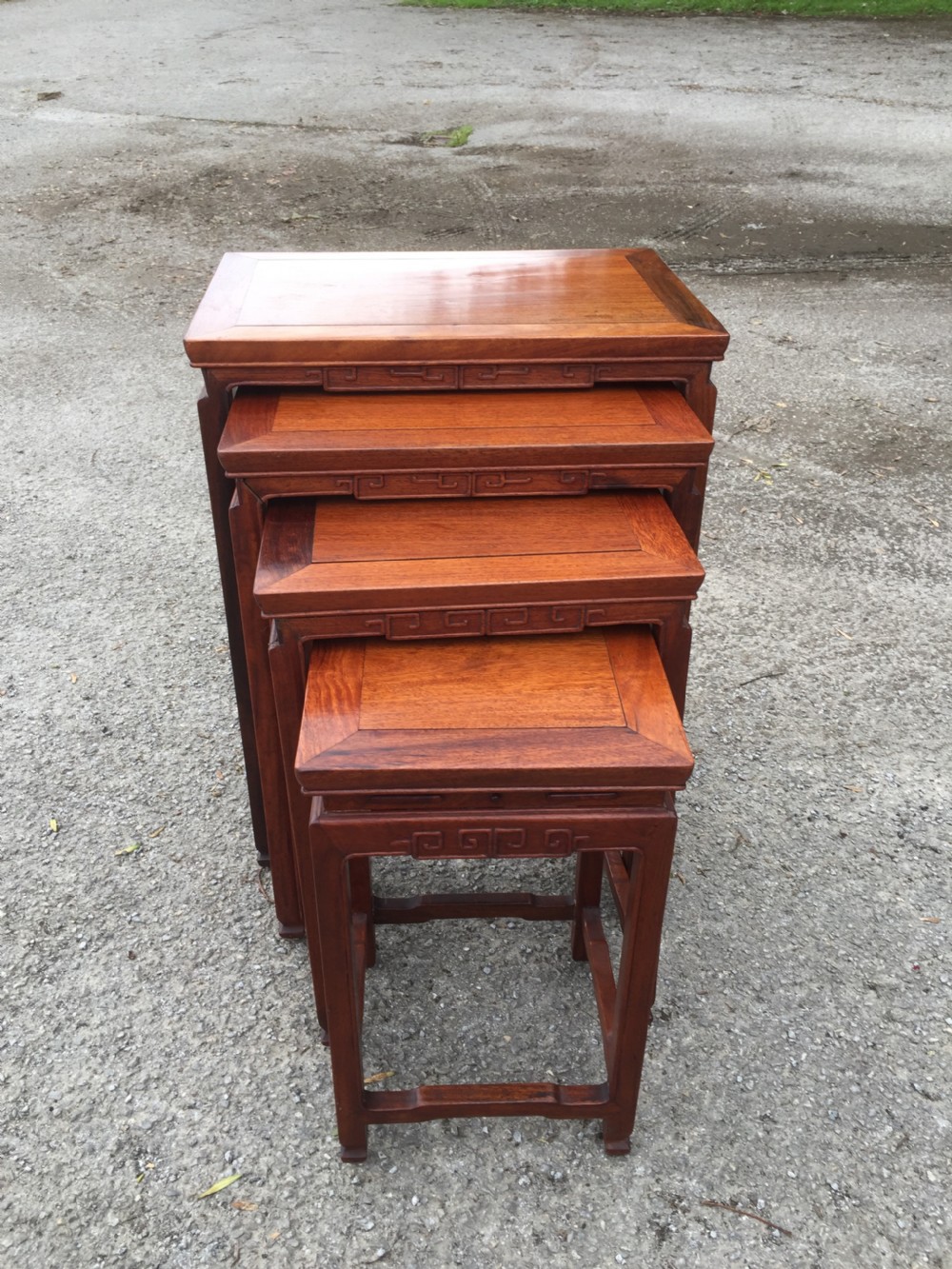 Quartetto of hardwood Chinese tables circa 1920 View II