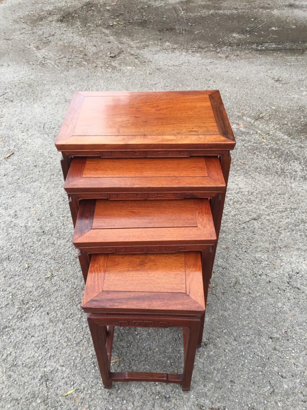 Quartetto of hardwood Chinese tables circa 1920 View III