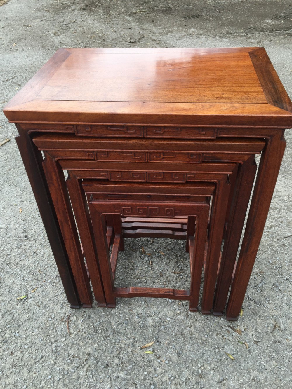 Quartetto of hardwood Chinese tables circa 1920 View VI