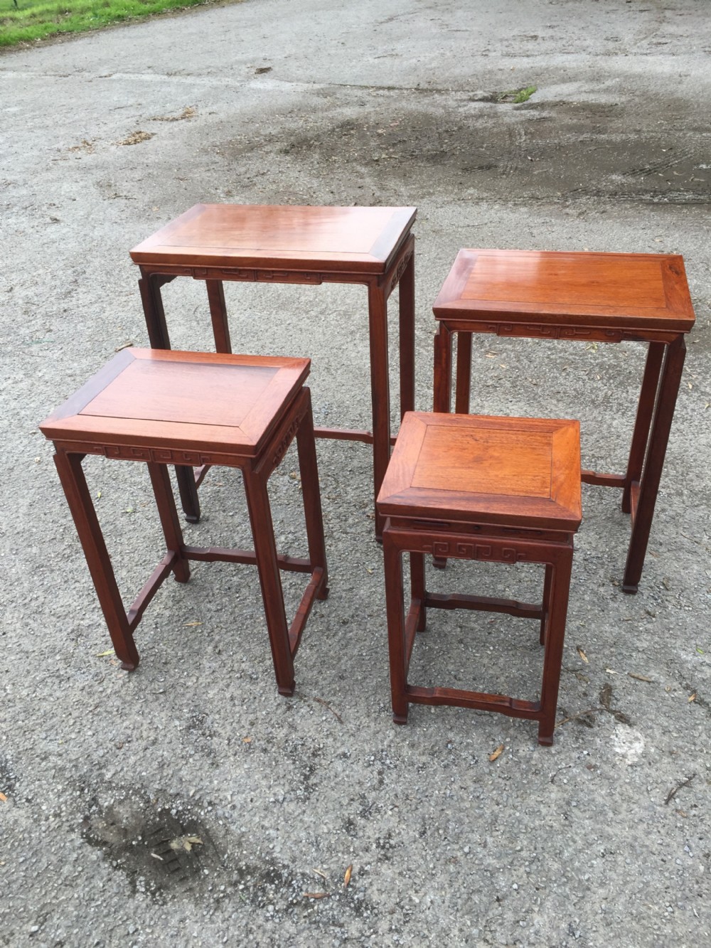 Quartetto of hardwood Chinese tables circa 1920 View VIII