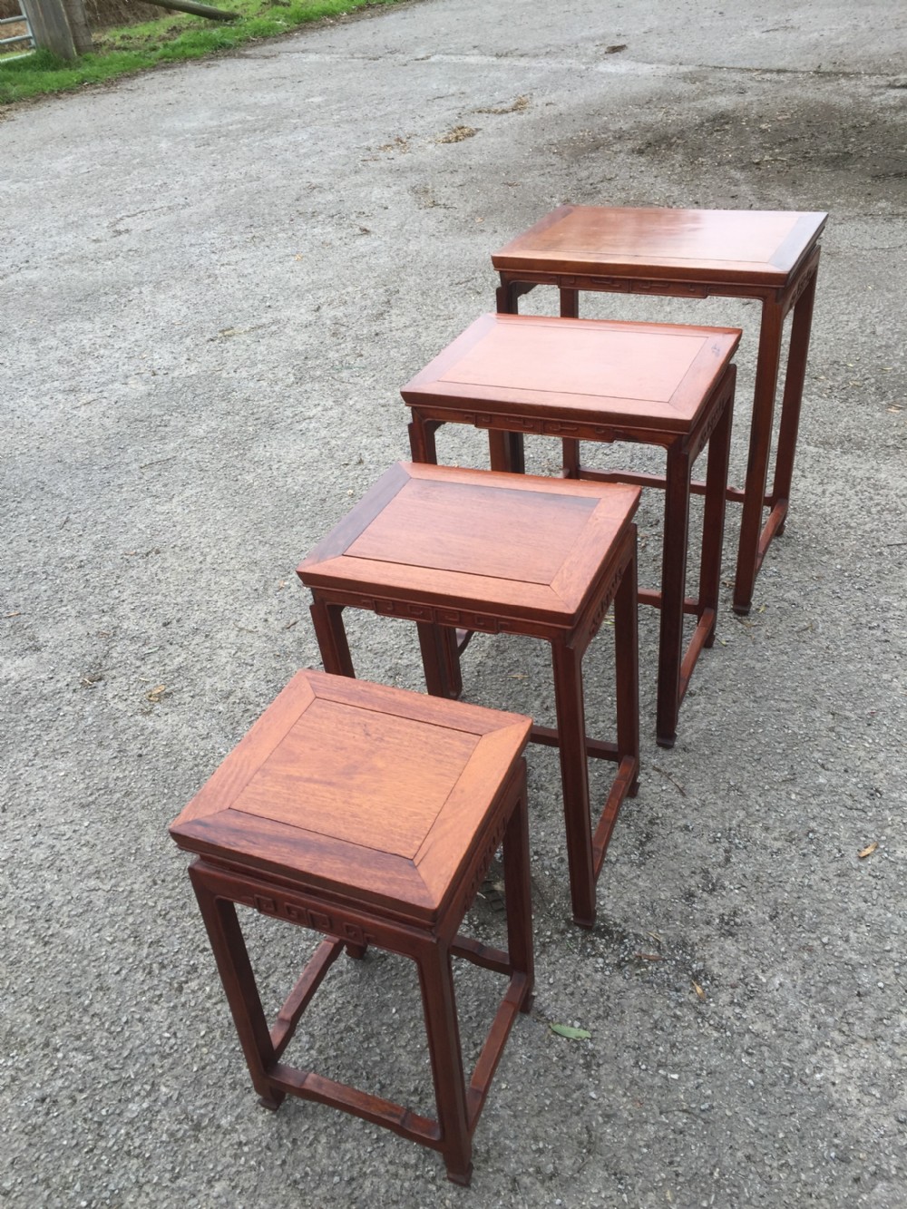 Quartetto of hardwood Chinese tables circa 1920 View IX