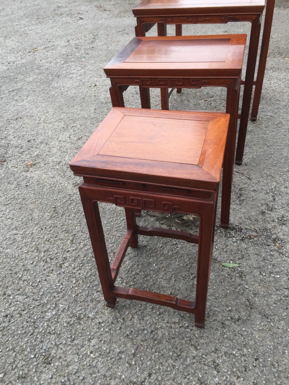 Quartetto of hardwood Chinese tables circa 1920 View X