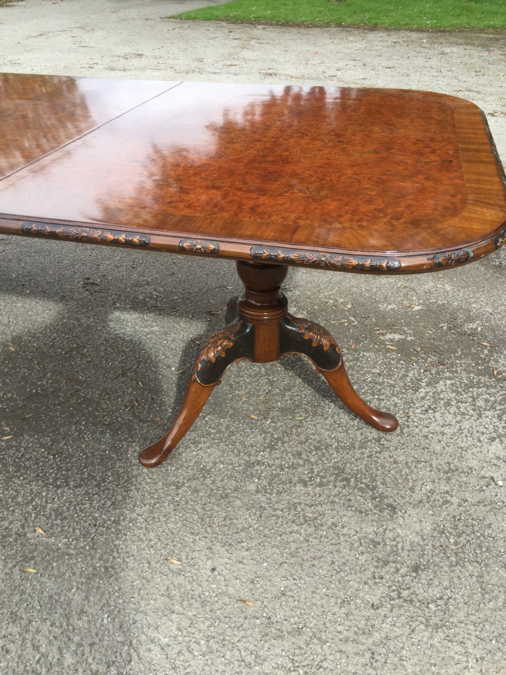 14 seater burr walnut three pillar dining table -13 feet long  View VIII
