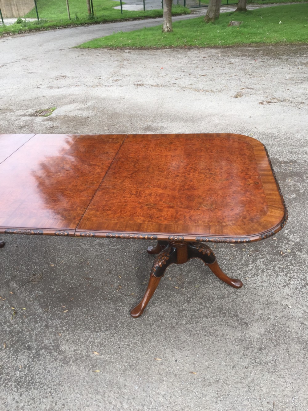 14 seater burr walnut three pillar dining table -13 feet long  View XIV