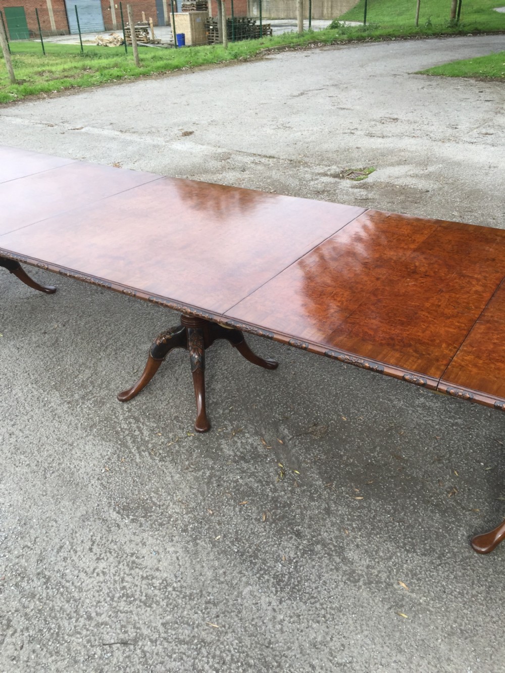 14 seater burr walnut three pillar dining table -13 feet long  View XV