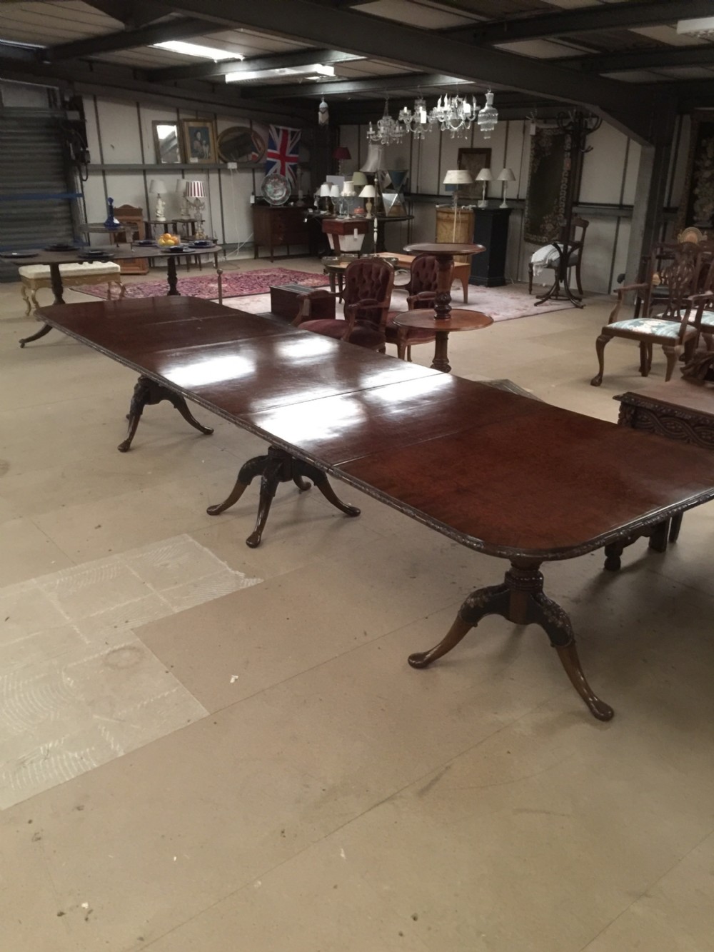 14 seater burr walnut three pillar dining table -13 feet long  View XVIII