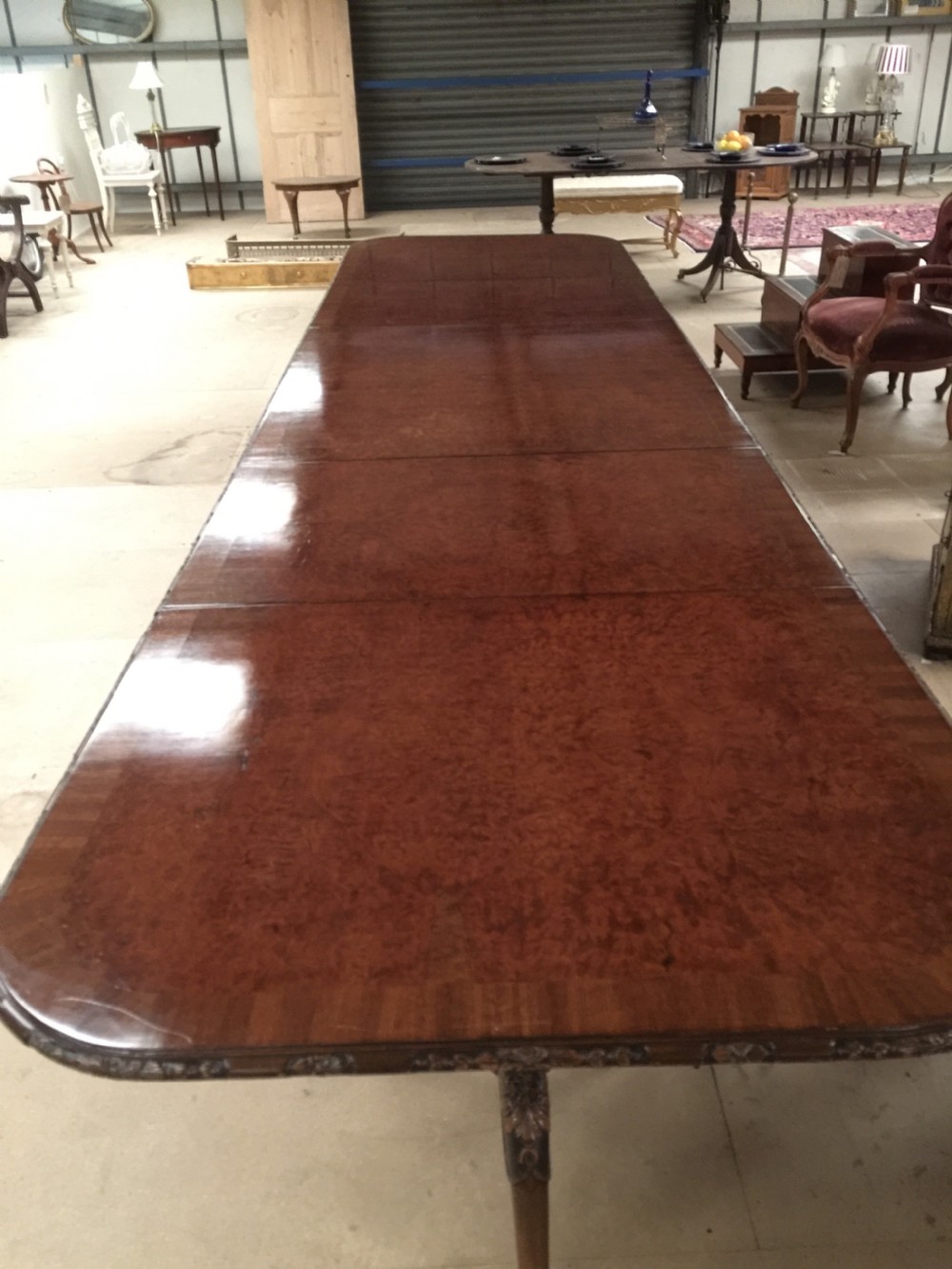 14 seater burr walnut three pillar dining table -13 feet long  View XIX