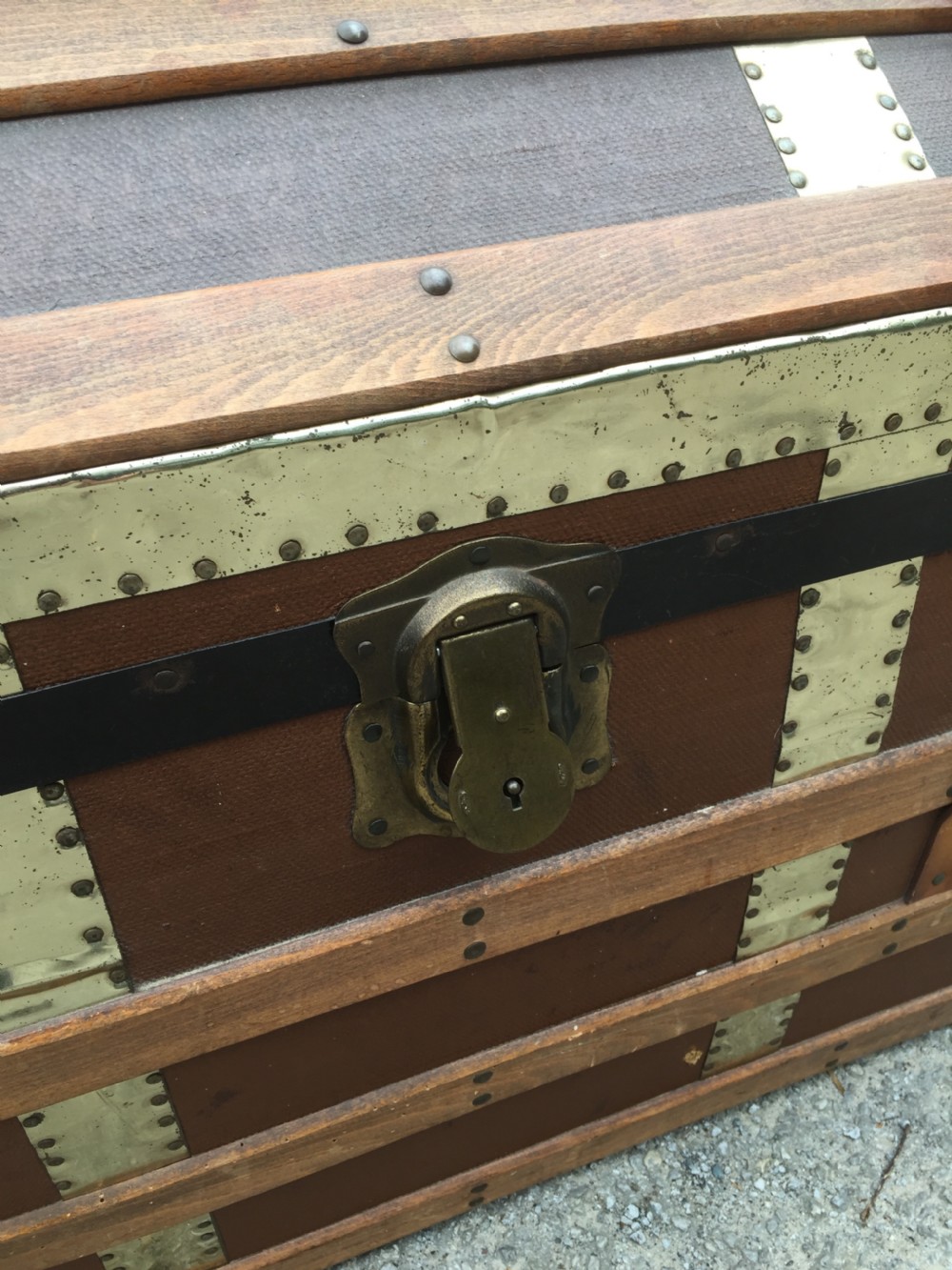Edwardian dome topped trunk in excellent condition View III