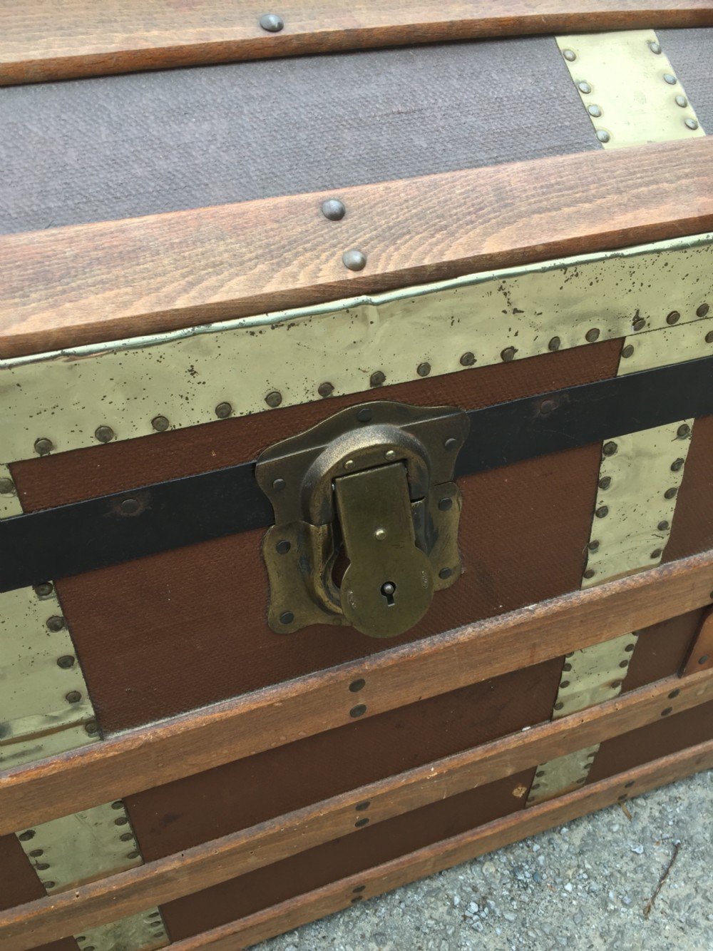 Edwardian dome topped trunk in excellent condition View IV