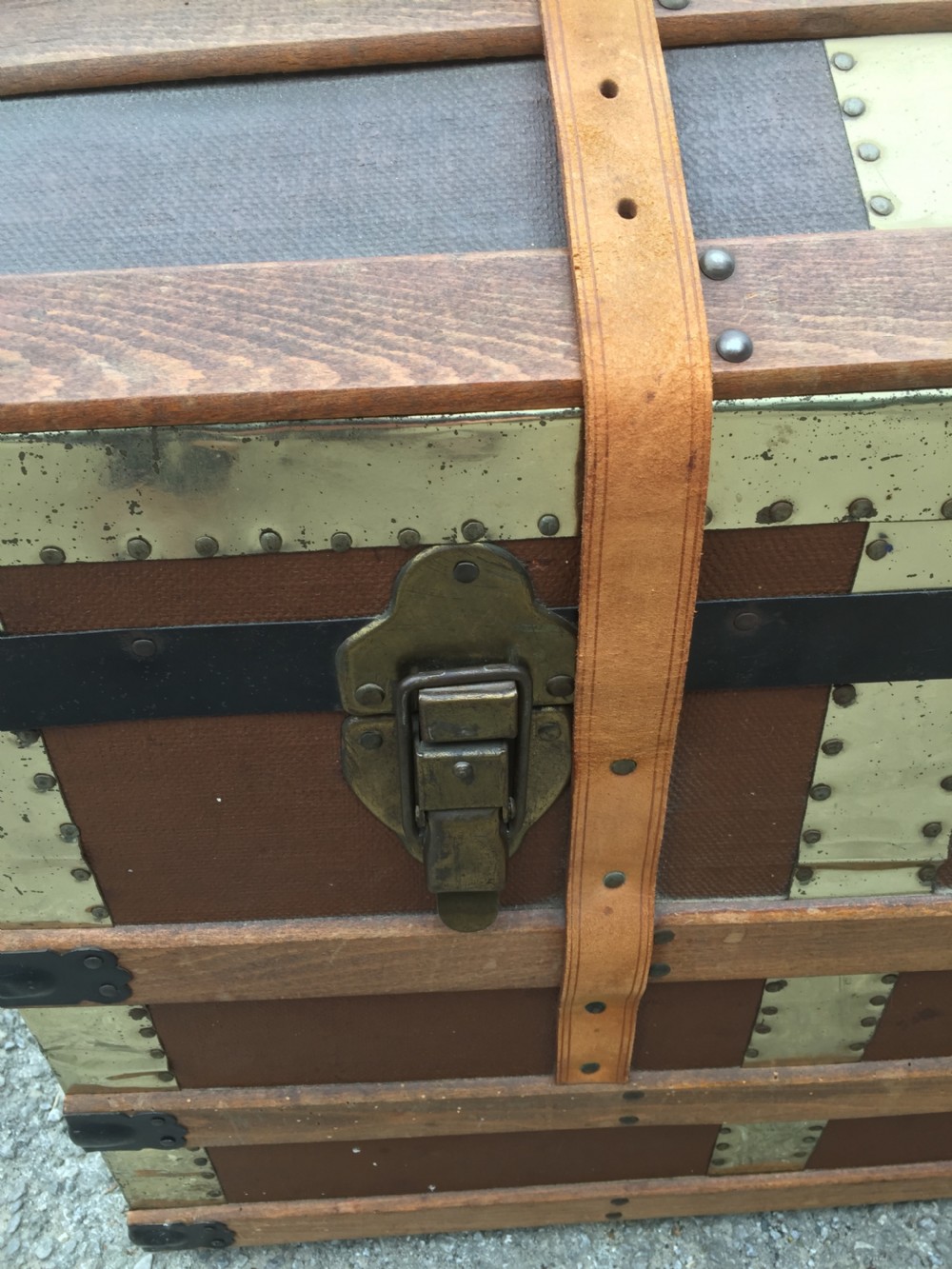 Edwardian dome topped trunk in excellent condition View VI