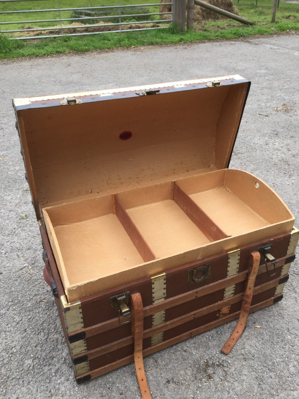 Edwardian dome topped trunk in excellent condition View IX