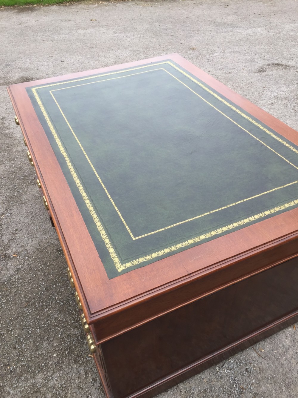 Nineteenth century mahogany partners desk by Richardson of Leeds  View IV