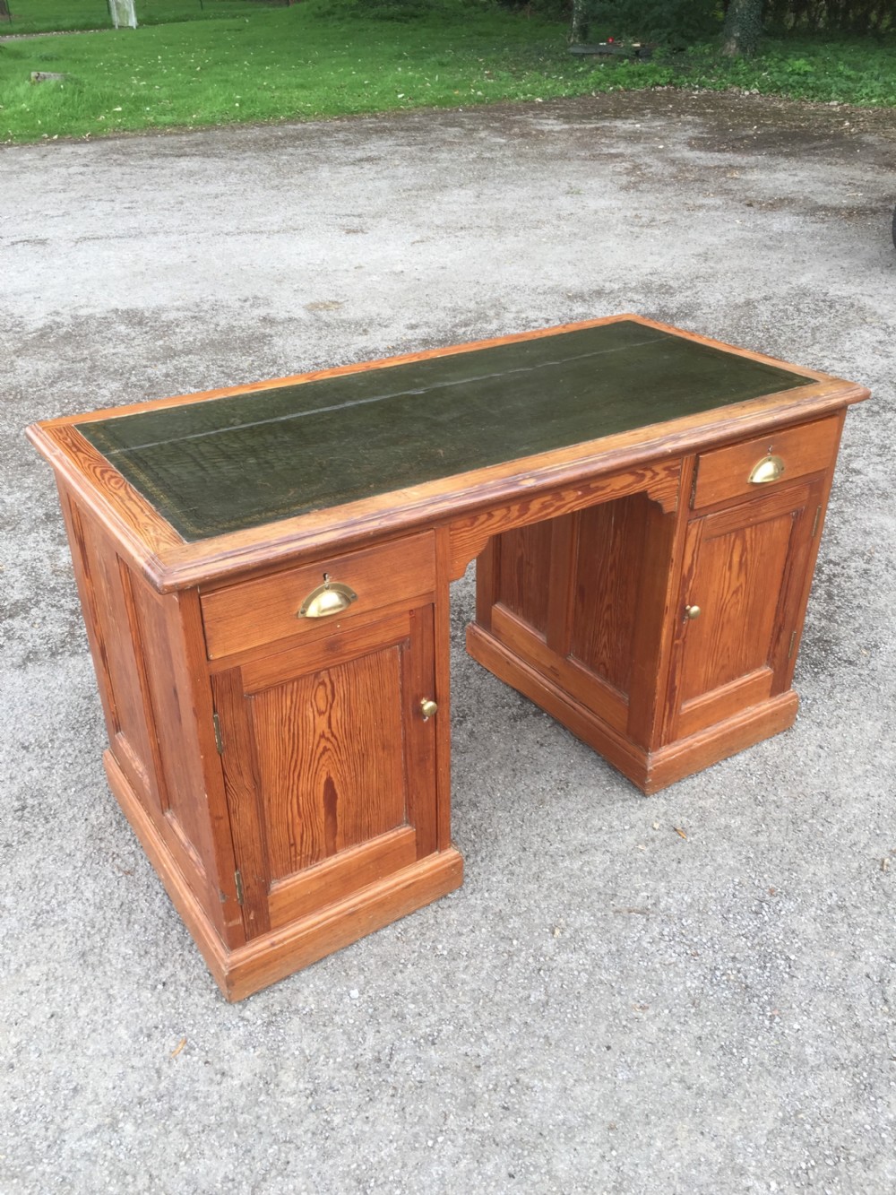 Nineteenth century solid pine teachers desk 