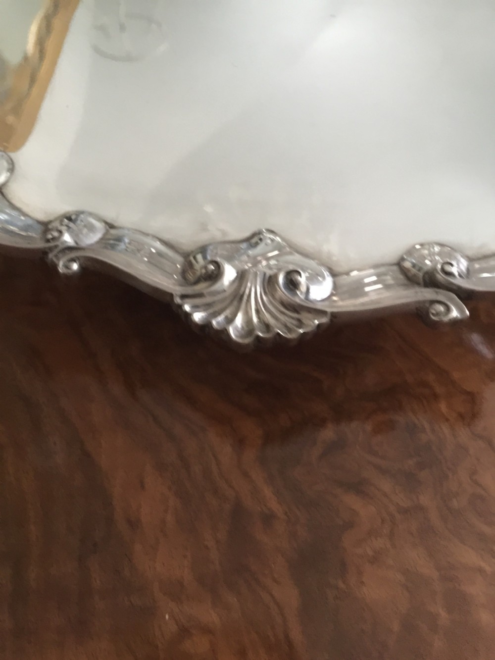 Silver tray London 1898 Charles Stuart Harris  approx 980 gm View II