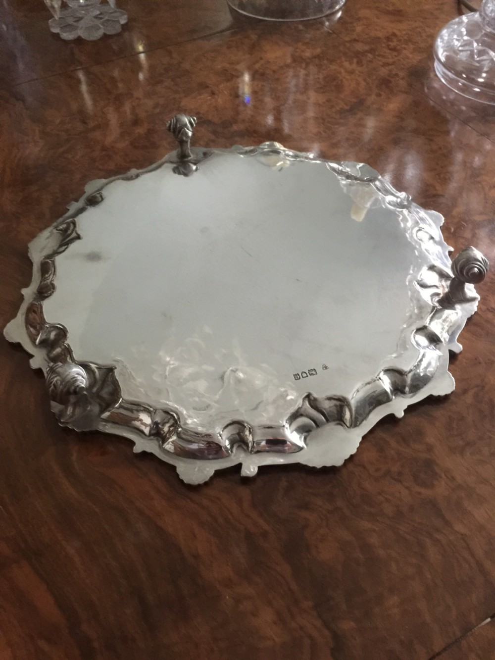 Silver tray London 1898 Charles Stuart Harris  approx 980 gm View VI