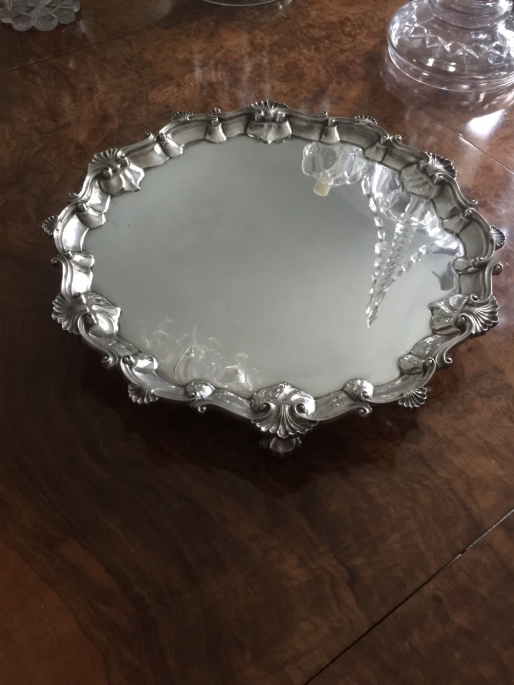 Silver tray London 1898 Charles Stuart Harris  approx 980 gm View X
