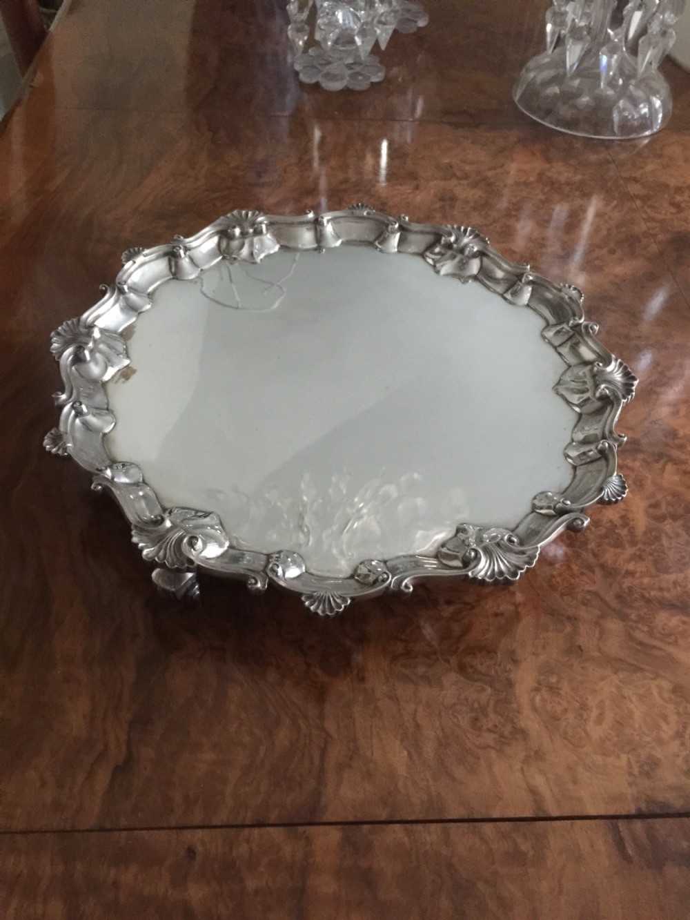 Silver tray London 1898 Charles Stuart Harris  approx 980 gm View XI