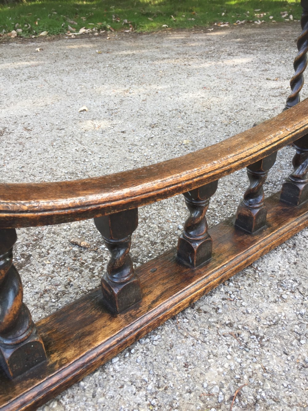 Nineteenth century country house oak club fender  View XI
