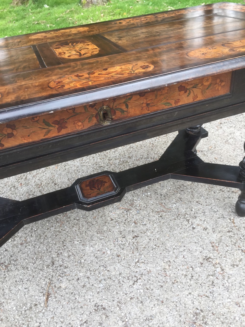 Eighteenth century Flemish marquetry side table  View VIII